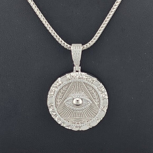 Mystic Vision – Illuminati Eye Necklace in Solid 925 Silver